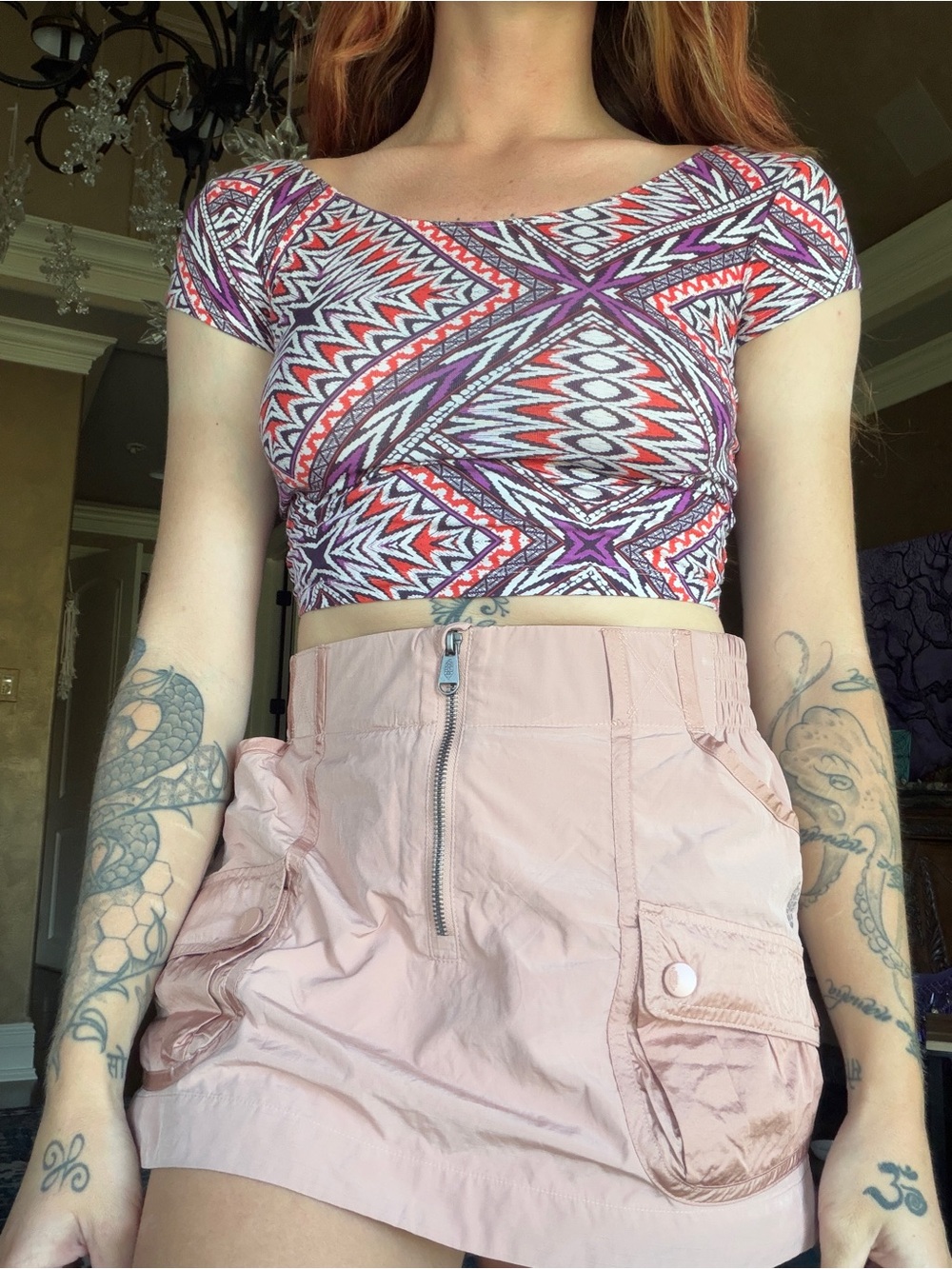 Trippy Sacred Geometry Hippie Crop Top